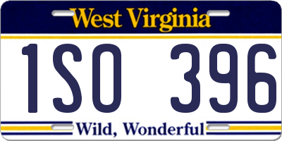 WV license plate 1SO396
