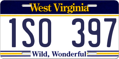 WV license plate 1SO397