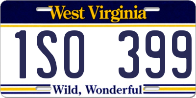 WV license plate 1SO399