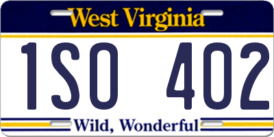 WV license plate 1SO402