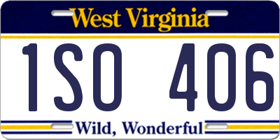 WV license plate 1SO406