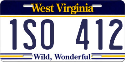 WV license plate 1SO412