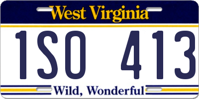WV license plate 1SO413