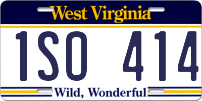 WV license plate 1SO414