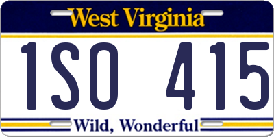 WV license plate 1SO415