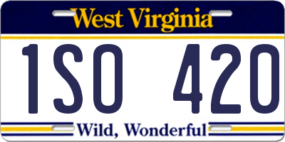WV license plate 1SO420