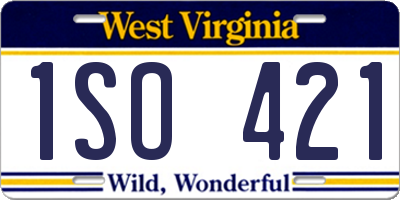 WV license plate 1SO421