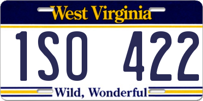 WV license plate 1SO422