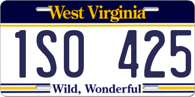 WV license plate 1SO425