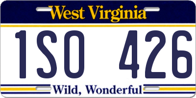 WV license plate 1SO426