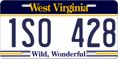 WV license plate 1SO428