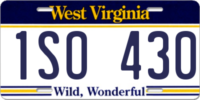 WV license plate 1SO430