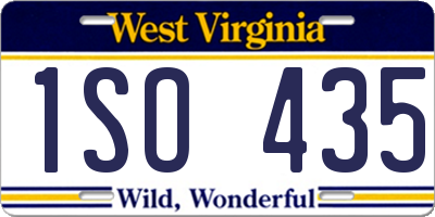 WV license plate 1SO435