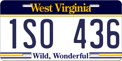 WV license plate 1SO436