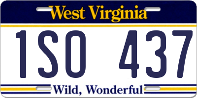 WV license plate 1SO437