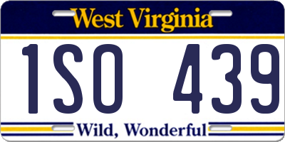 WV license plate 1SO439