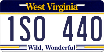 WV license plate 1SO440