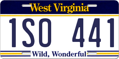 WV license plate 1SO441