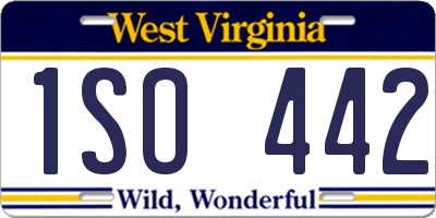 WV license plate 1SO442
