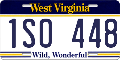 WV license plate 1SO448