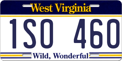 WV license plate 1SO460