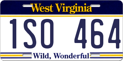 WV license plate 1SO464