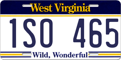WV license plate 1SO465