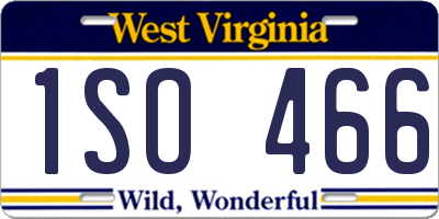 WV license plate 1SO466