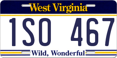 WV license plate 1SO467