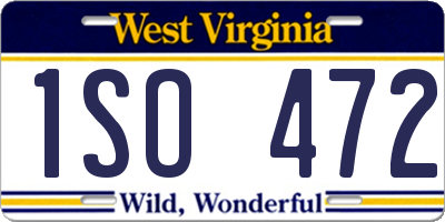 WV license plate 1SO472