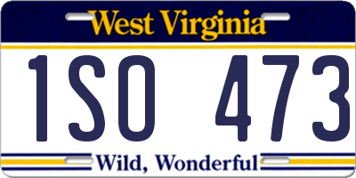 WV license plate 1SO473