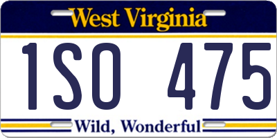 WV license plate 1SO475