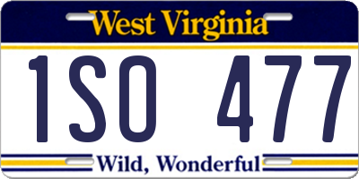 WV license plate 1SO477
