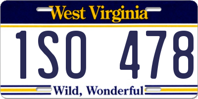 WV license plate 1SO478