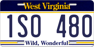WV license plate 1SO480