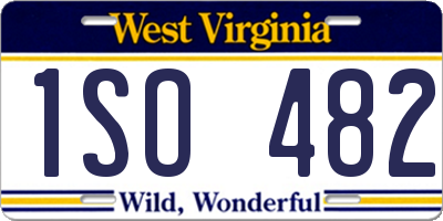 WV license plate 1SO482