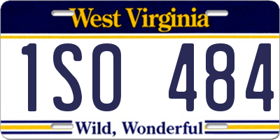 WV license plate 1SO484