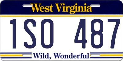 WV license plate 1SO487