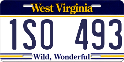 WV license plate 1SO493