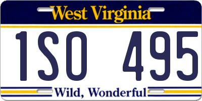 WV license plate 1SO495