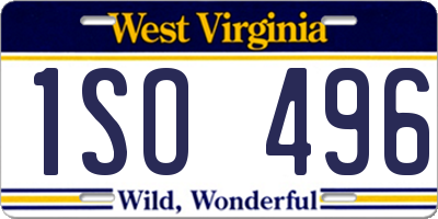 WV license plate 1SO496