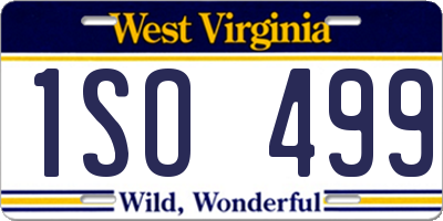 WV license plate 1SO499