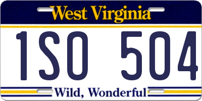WV license plate 1SO504