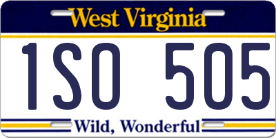 WV license plate 1SO505