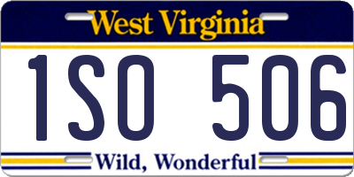 WV license plate 1SO506