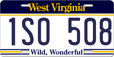 WV license plate 1SO508