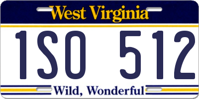 WV license plate 1SO512