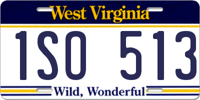 WV license plate 1SO513