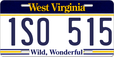 WV license plate 1SO515