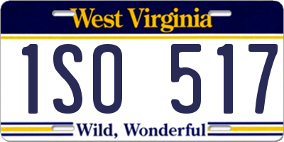 WV license plate 1SO517